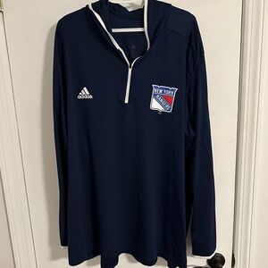 Adidas Men’s New York Rangers 1/4 zip hoodie, 3XL, Navy